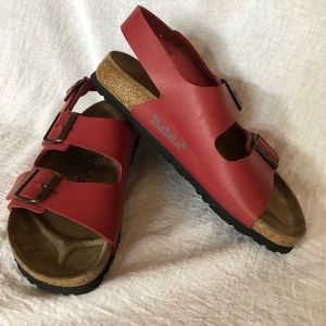 Red Birkenstock Betula Milano Sandals